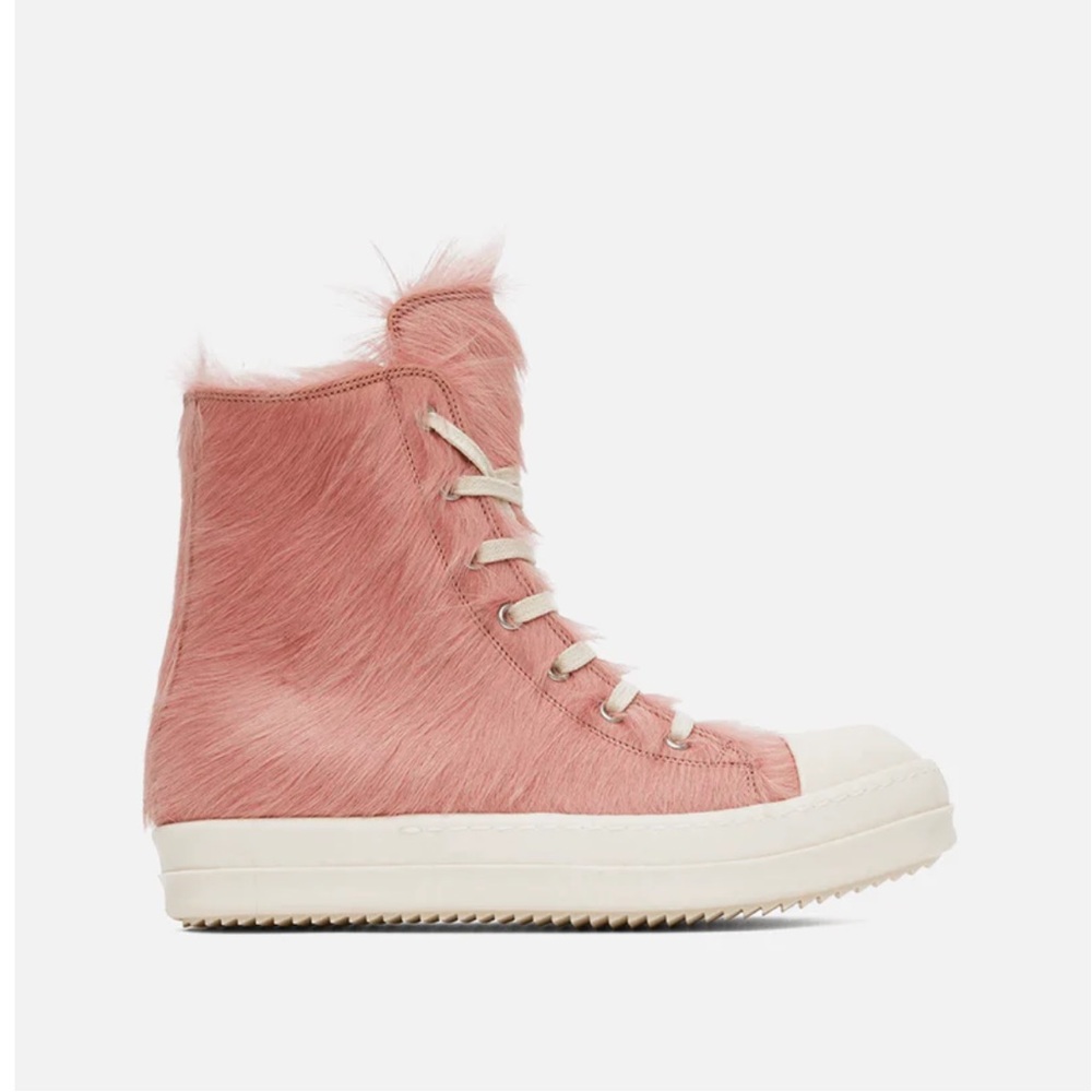 Rick Owens Pony Hair Ramones in Dirty Pink/Milk size 37.5